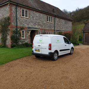 white natural carpet care van