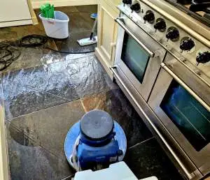 Kitchen stone floor cleaning